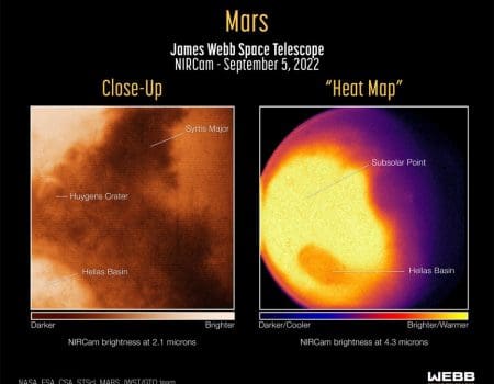 Nasa divulga primeiras imagens de Marte captadas pelo telescópio James Webb